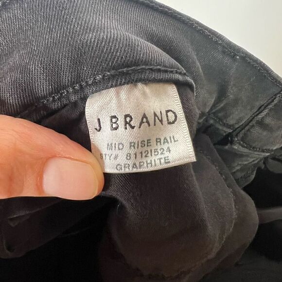 J Brand Mid Rise Rail Jeans Graphite Black - Picture 10 of 15